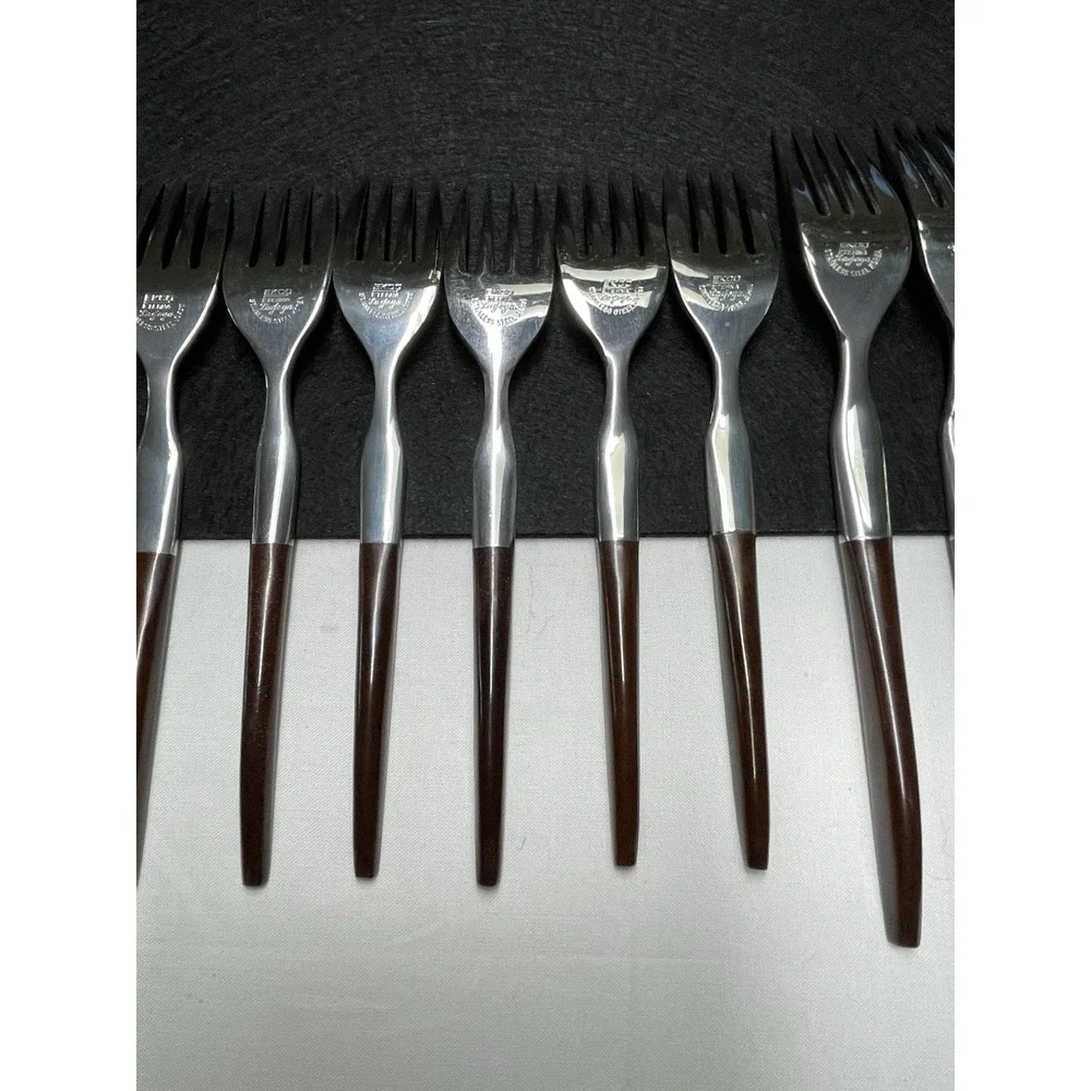 Vintage 1960s EKCO Eterna La Joya Set 12 Forks Silverware Flatware Made in Japan